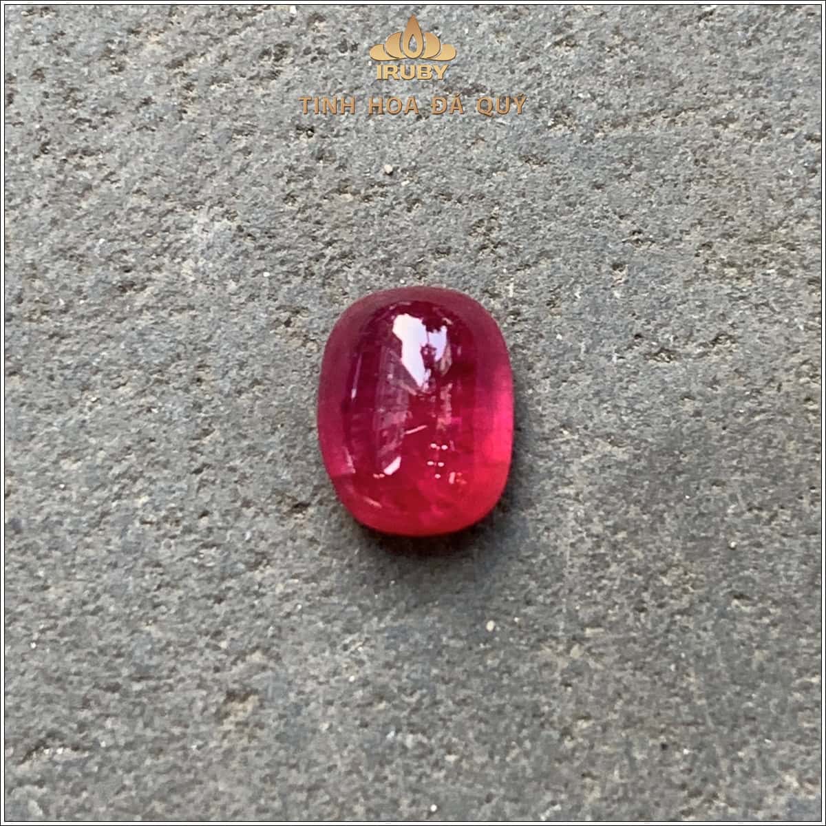 Đá Ruby cabochon huyết kính Lục Yên tự nhiên 100% 3,70ct - IRRC 2505370 Đá Ruby cabochon huyết kính Lục Yên tự nhiên 100% 3,70ct - IRRC 2505370