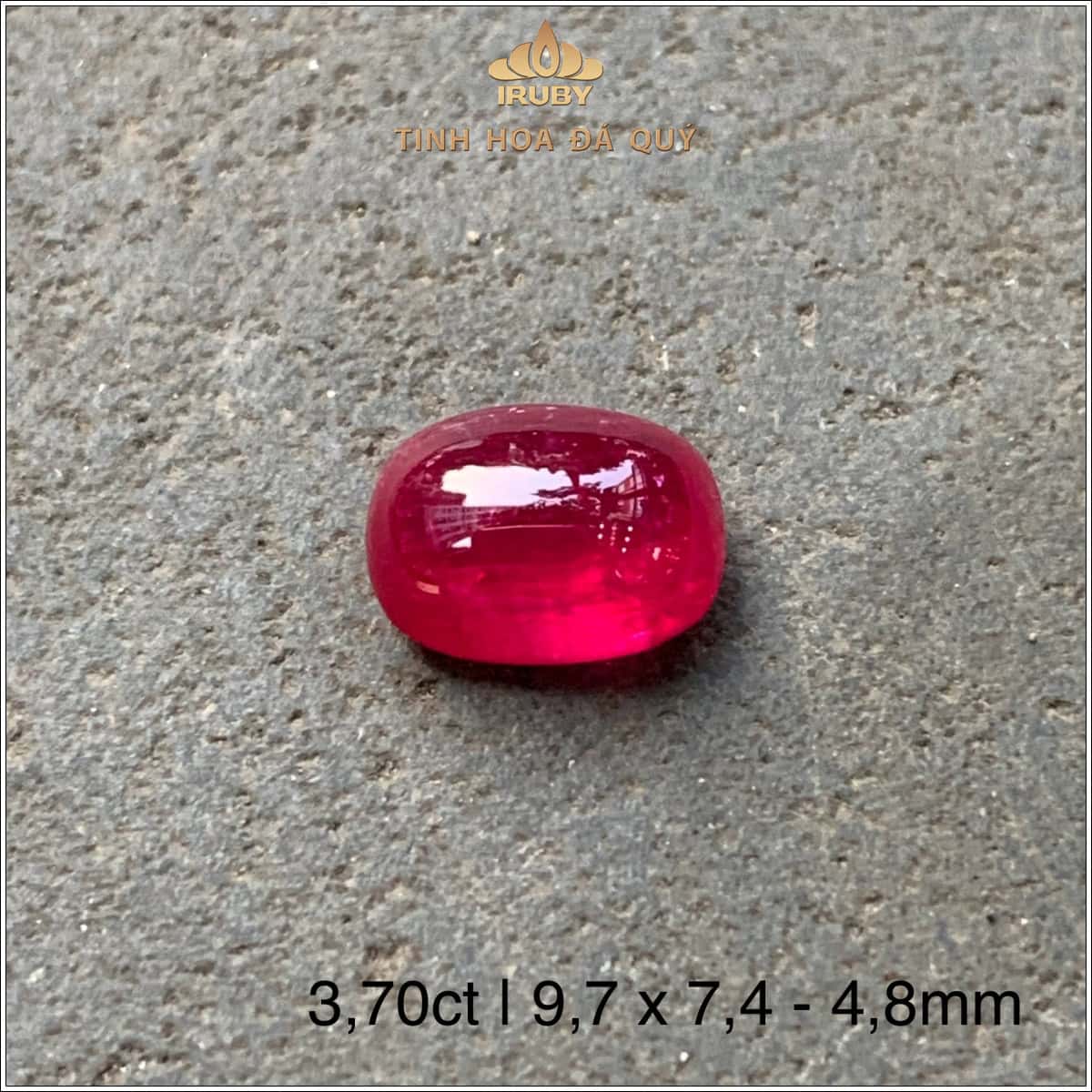 Đá Ruby cabochon huyết kính Lục Yên tự nhiên 100% 3,70ct - IRRC 2505370 Đá Ruby cabochon huyết kính Lục Yên tự nhiên 100% 3,70ct - IRRC 2505370