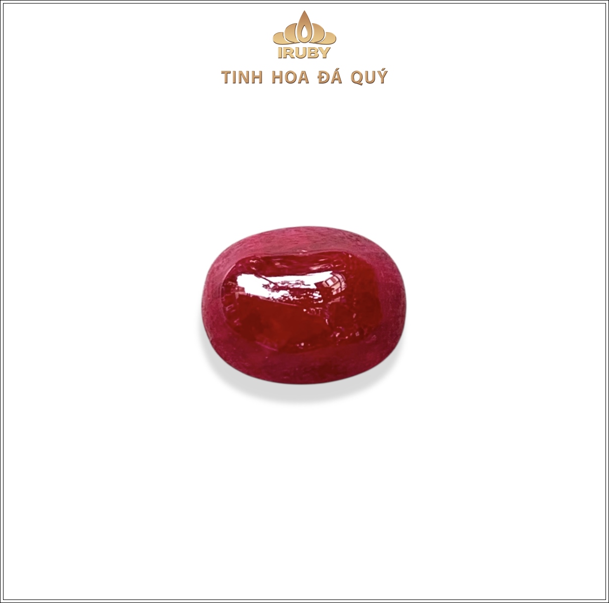 Đá Ruby cabochon đỏ huyết Lục Yên tự nhiên 100% 6,96ct – IRRC 2505696