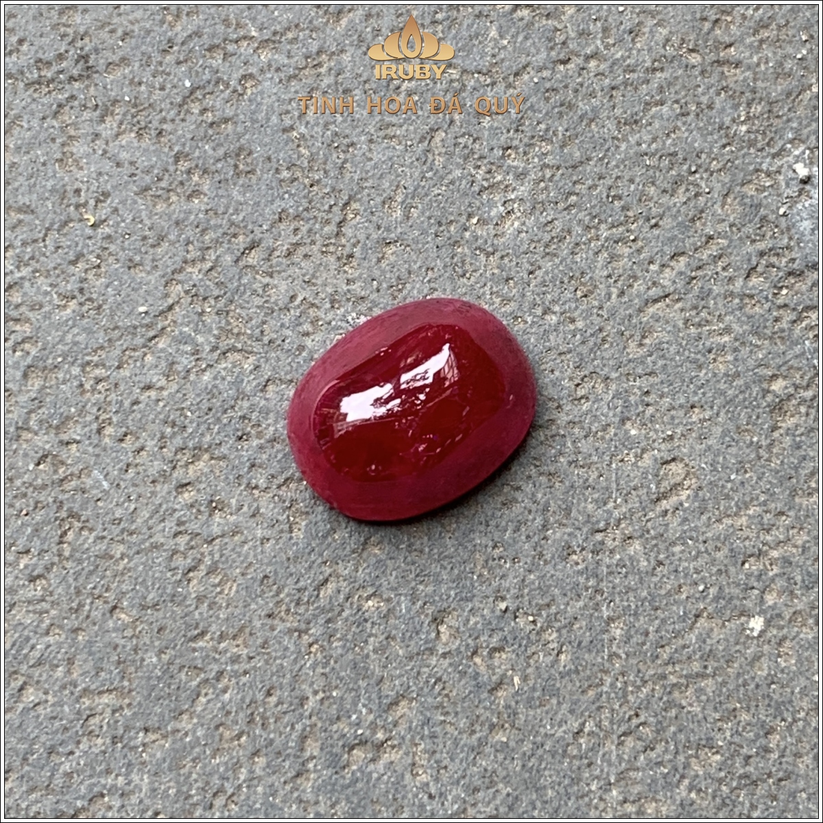 Đá Ruby cabochon đỏ huyết tự nhiên 100% 6,96ct - IRRC 2505696 Đá Ruby cabochon đỏ huyết tự nhiên 100% 6,96ct - IRRC 2505696