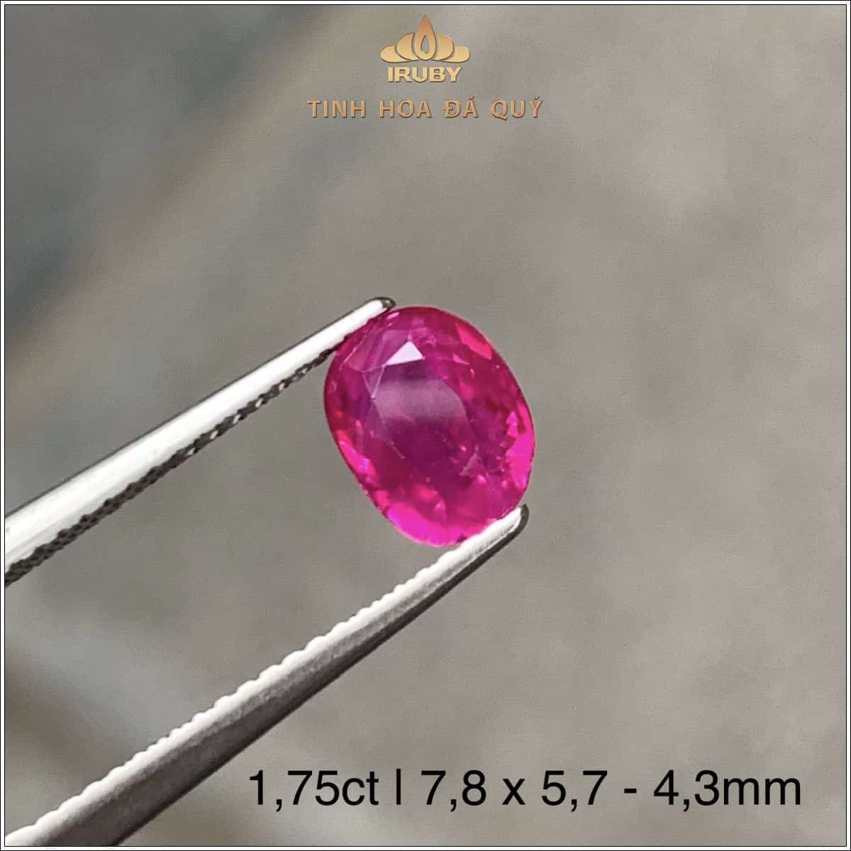 Đá Ruby facet đỏ hồng Lục Yên tự nhiên 100% 1,75ct - IRRFKG 2506175 Đá Ruby facet đỏ hồng Lục Yên tự nhiên 100% 1,75ct - IRRFKG 2506175