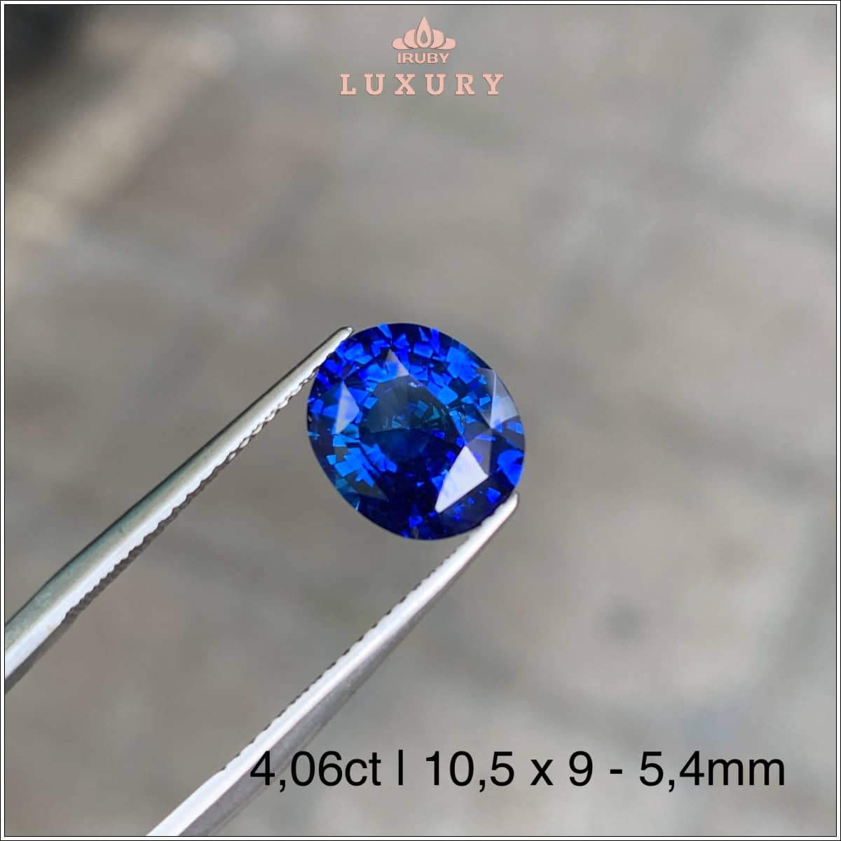 Đá Sapphire xanh lam Srilanka tự nhiên 100% 4,06ct - IRBSKG 256132406 Đá Sapphire xanh lam Srilanka tự nhiên 100% 4,06ct - IRBSKG 256132406
