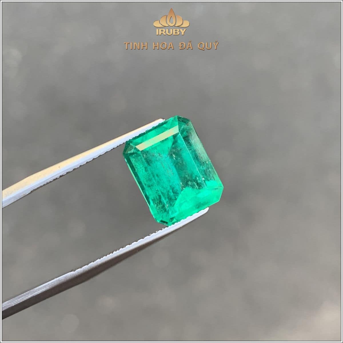 Đá Emerald xanh táo Colombia tự nhiên 5,00ct - IREM 2507500 Đá Emerald xanh táo Colombia tự nhiên 5,00ct - IREM 2507500