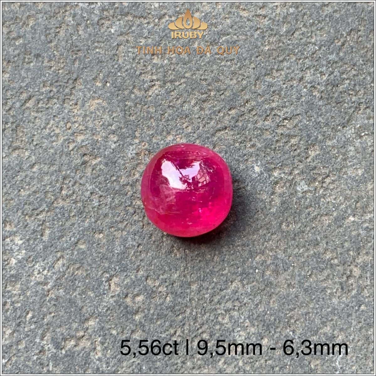 Đá Ruby cabochon đỏ hồng Lục Yên tự nhiên 100% 5,56ct - IRRC 25728556 Đá Ruby cabochon đỏ hồng Lục Yên tự nhiên 100% 5,56ct - IRRC 25728556