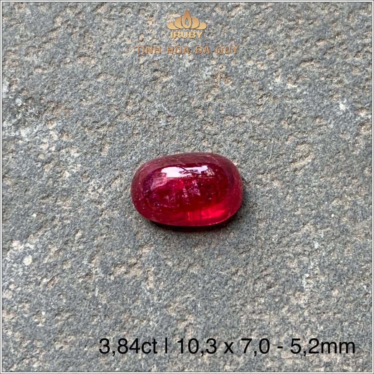 Đá Ruby cabochon huyết kính Lục Yên tự nhiên 100% 3,84ct - IRRC 25732384 Đá Ruby cabochon huyết kính Lục Yên tự nhiên 100% 3,84ct - IRRC 25732384