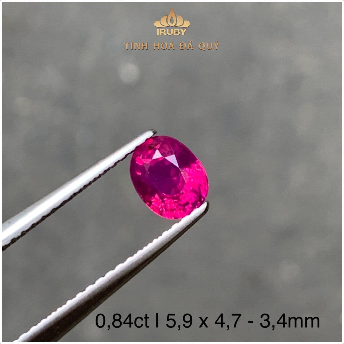 Đá Ruby facet Lục Yên tự nhiên 100% 0,84ct - IRRF 2504084 Đá Ruby facet Lục Yên tự nhiên 100% 0,84ct - IRRF 2504084