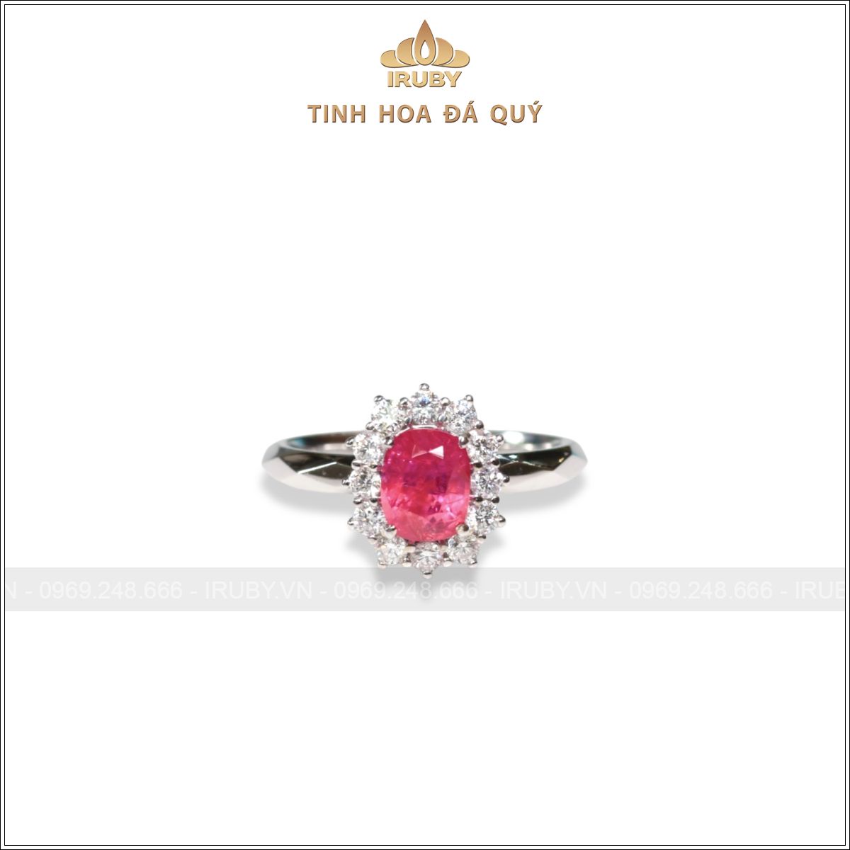 Nhẫn nữ Ruby kết kim cương