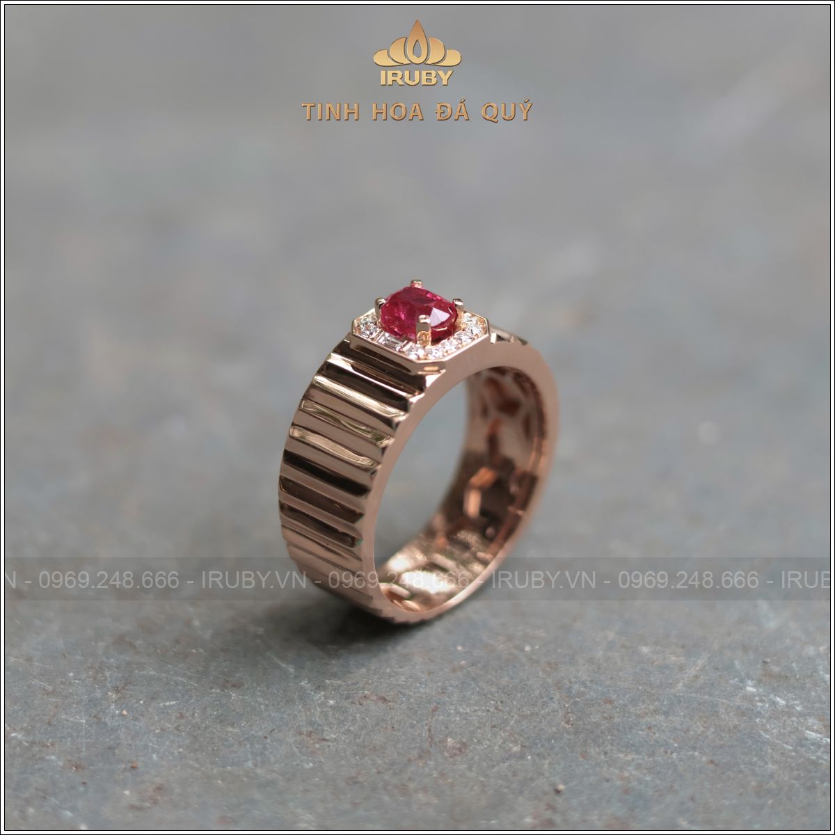 Nhẫn nam IRuby lộc phát 0,72ct - IRRF 257072 Nhẫn nam IRuby lộc phát 0,72ct - IRRF 257072