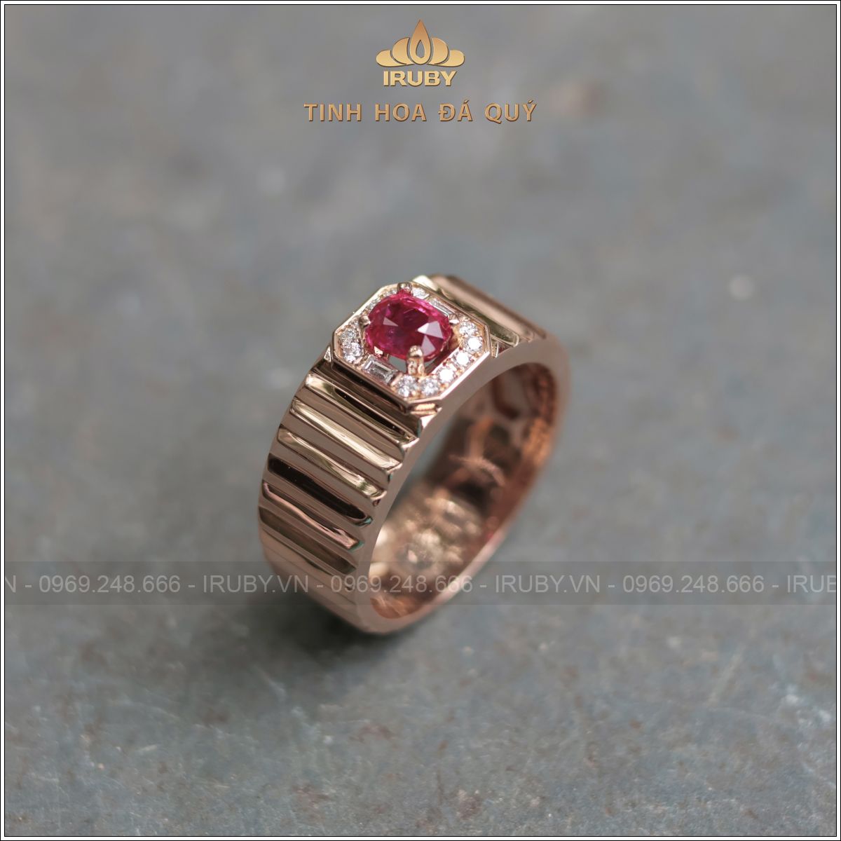 Nhẫn nam IRuby lộc phát 0,72ct - IRRF 257072 Nhẫn nam IRuby lộc phát 0,72ct - IRRF 257072