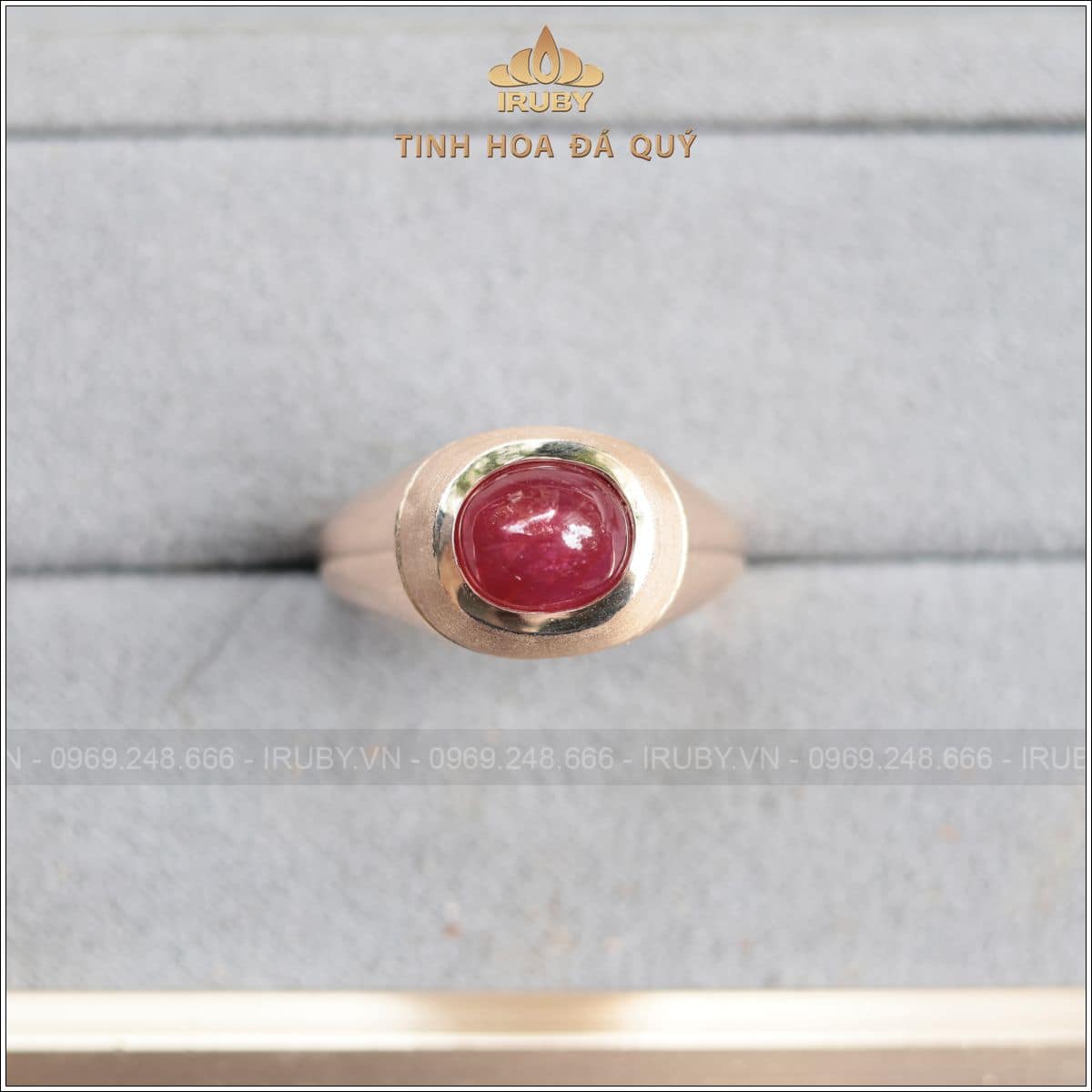 Nhẫn nam Ruby cabochon 3,11ct mẫu vintage - IRRC 257311 Nhẫn nam Ruby cabochon 3,11ct mẫu vintage - IRRC 257311