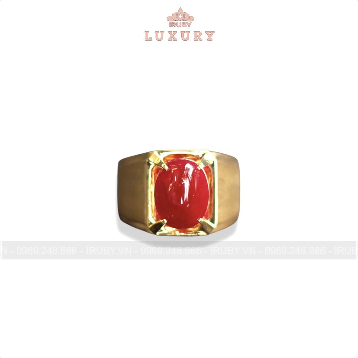 Nhẫn nam Ruby đỏ huyết 6,96ct mẫu doanh nhân – IRRC 2505696