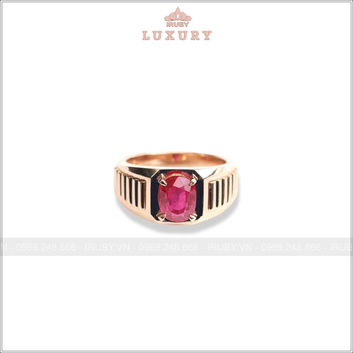Nhẫn nam Ruby facet 2,50ct phong cách hiện đại - IRRF 2504250