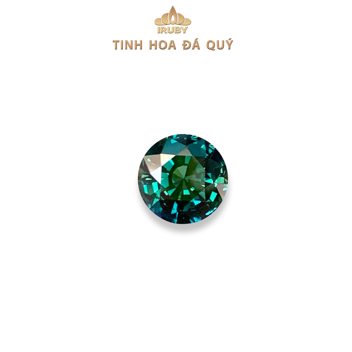 Đá Sapphire tròn xanh lục tự nhiên 100% 2,53ct – IRGS 25710253