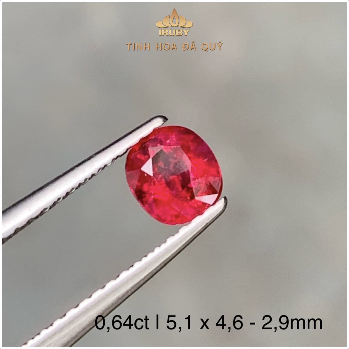 Đá Ruby facet đỏ huyết Lục Yên tự nhiên 100% 0,64ct - IRRF28 25810064 Đá Ruby facet đỏ huyết Lục Yên tự nhiên 100% 0,64ct - IRRF28 25810064